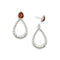 Two-In-One Baltic Amber Hammered Pear Drop Post Earrings