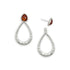 Two-In-One Baltic Amber Hammered Pear Drop Post Earrings