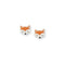 Enamel Fox Face Stud Earrings