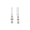 Rhodium Plated Hammered CZ and Labradorite Earrings