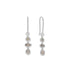 Rhodium Plated Hammered CZ and Labradorite Earrings