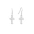 Ornate Polished Cross French Wire Earrings