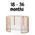 Emerald Round Oval Cot White Including sheets and Snuggletime Mattress