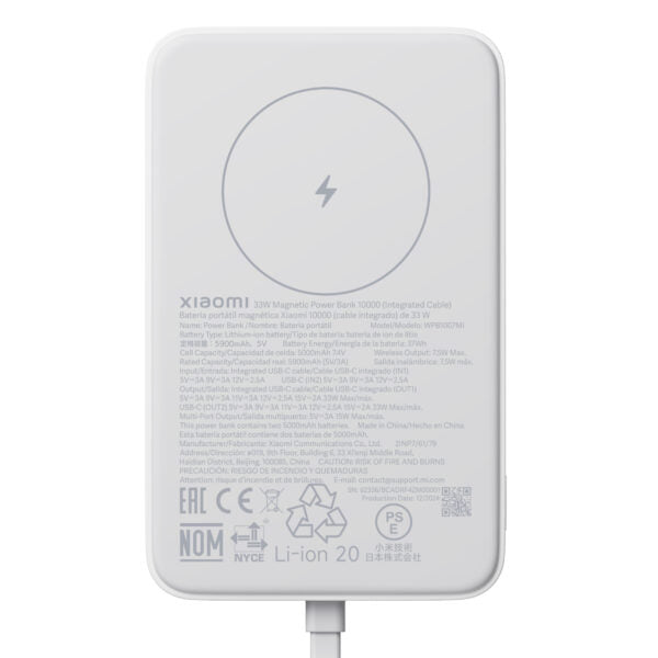 Xiaomi 33W Power Bank 10000mAh (Integrated Cable)-White