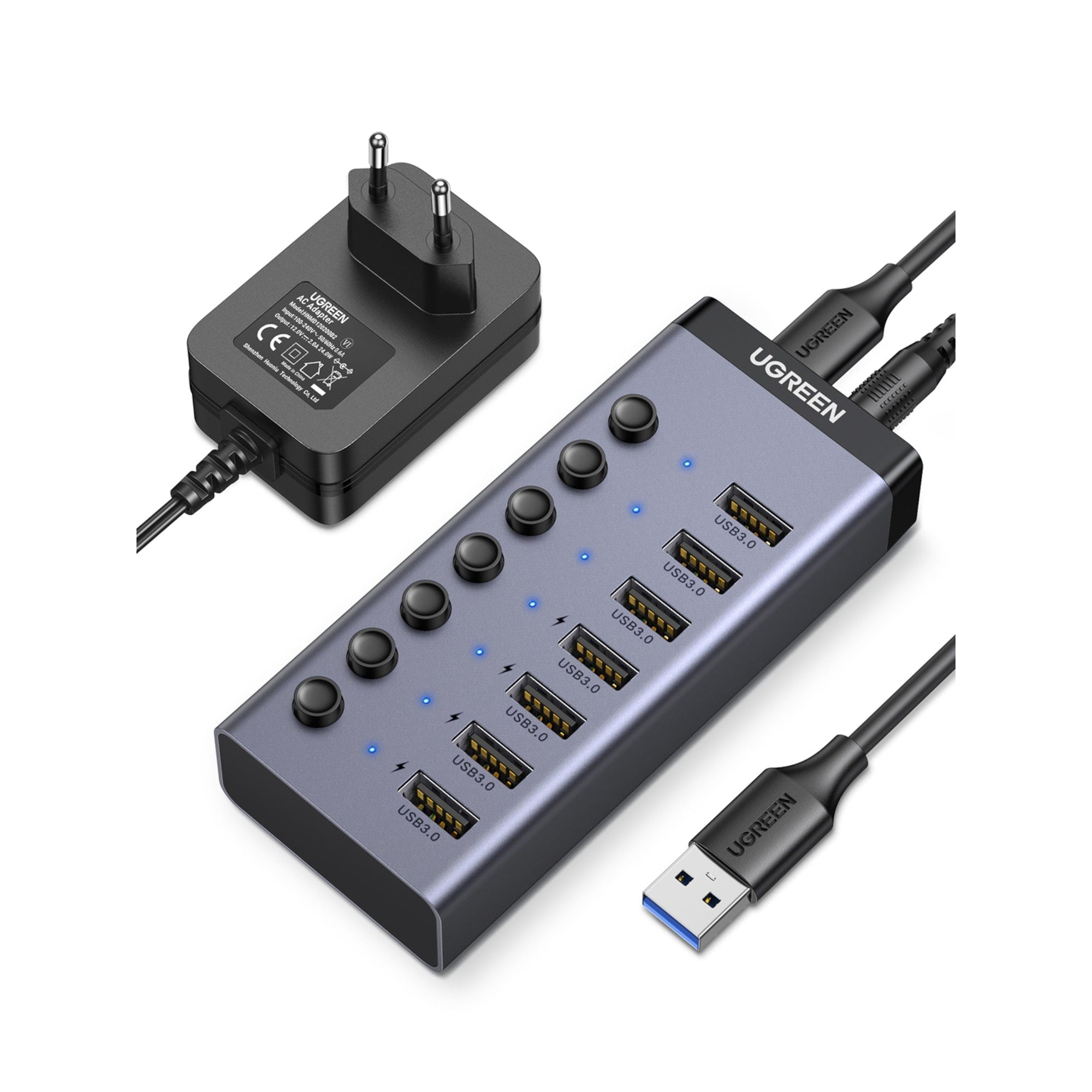UGreen 7 in 1 USB 3.0 Hub-Grey