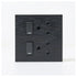 Switched Socket, 2 x 3Pin, Black