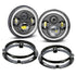 7 Inch Universal Jeep Style LED Headlights Plus Mounting Bracket (4-Piece)