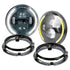 7 Inch Universal Jeep Style LED Headlights Plus Mounting Bracket (4-Piece)