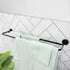 Double Towel Rail, Stainless Steel, Matt Black, 600mm
