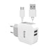 Snug 2 Port USB Home Charger With Type-C Cable 3.4AMP