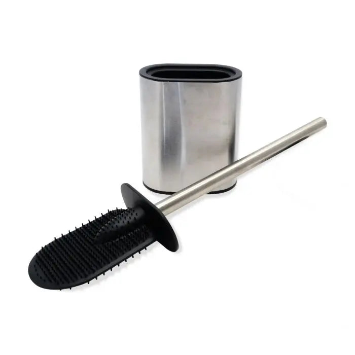 Toilet Brush Holder Set, Oval, Stainless Steel