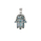 Oxidized Roman Glass Hamsa Pendant