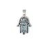 Oxidized Roman Glass Hamsa Pendant