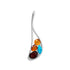 Oblong Multi Color Amber and Turquoise Slide Pendant