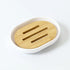 Soap Dish, White, Bamboo