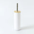 Toilet Brush Holder Set, White, Bamboo
