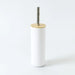 Toilet Brush Holder Set, White, Bamboo