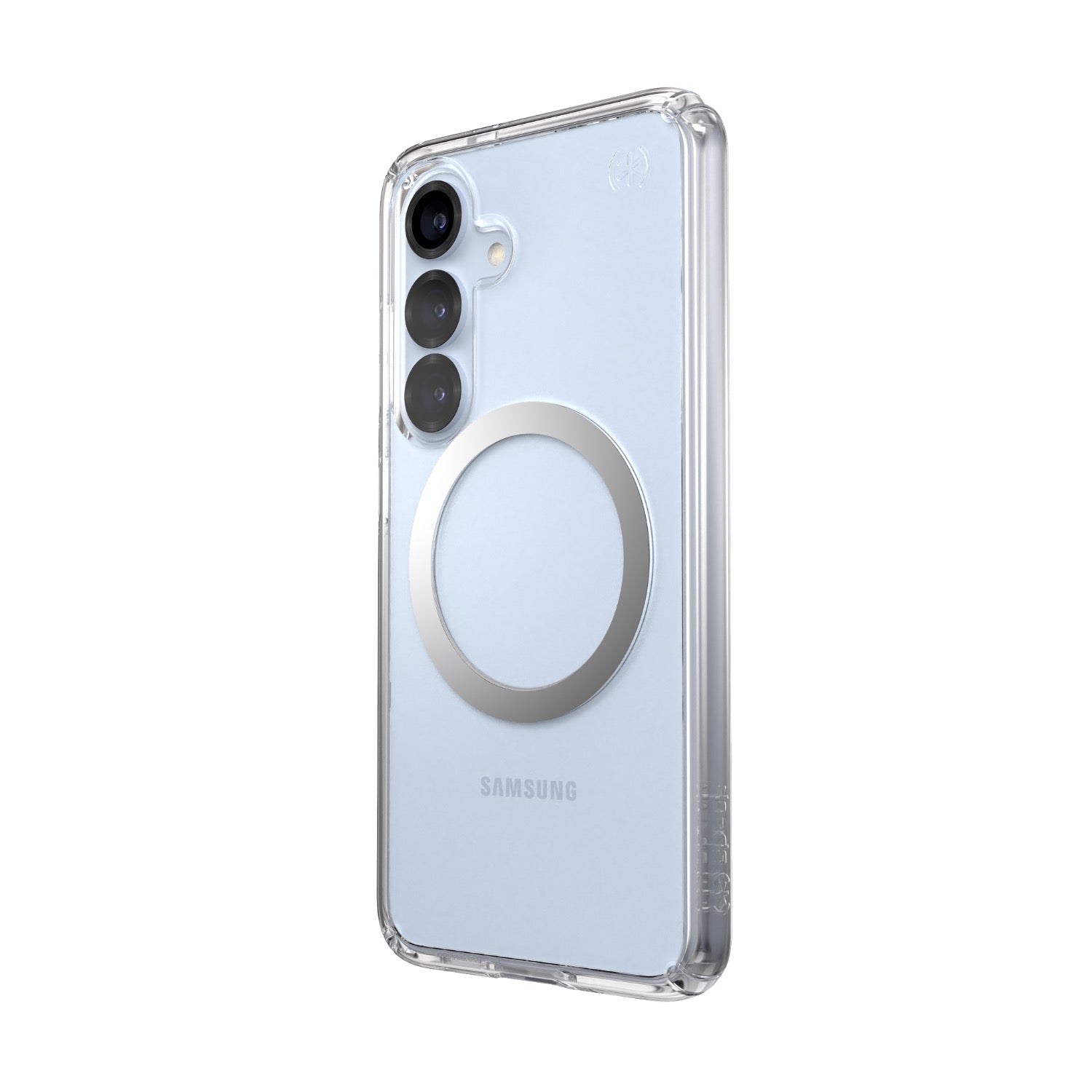 Speck Presidio Perfect Clear Magnet Case - Samsung Galaxy S25 - Clear & Chrome