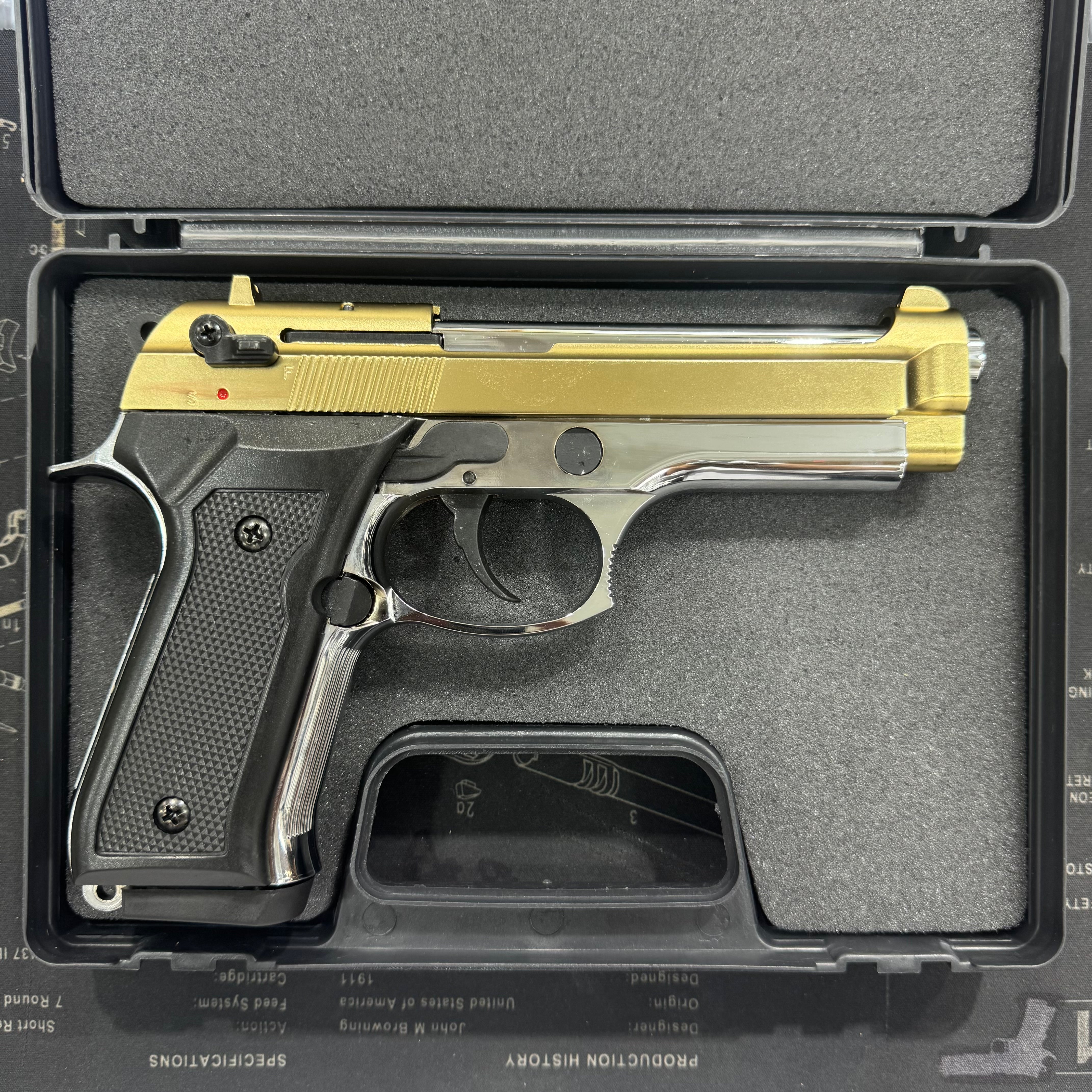 Blow F92 Shiny Chrome|Gold Blank/Pepper Gun (Semi Auto|15+1|9mm PAK)