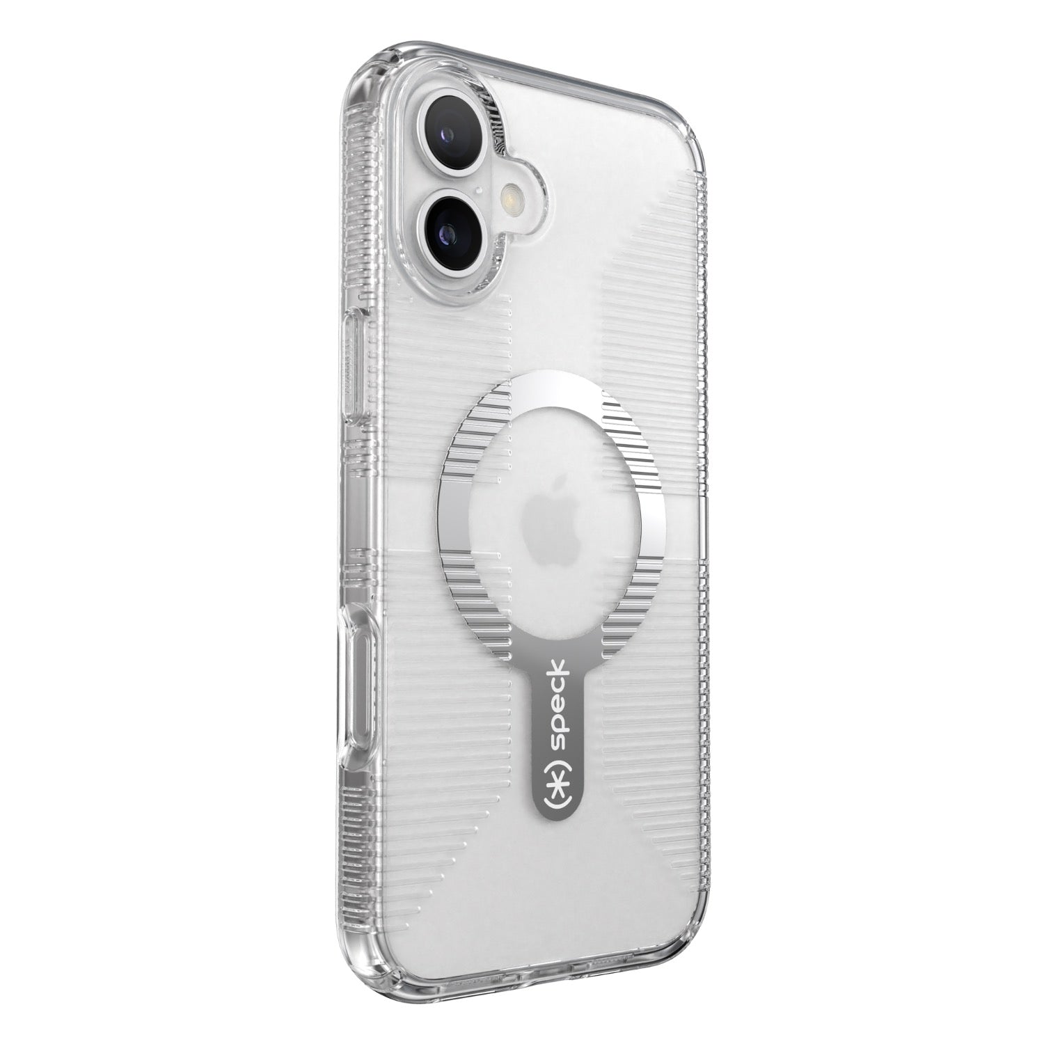 Speck Gemshell Grip MagSafe Case - Apple iPhone 16 Plus - Clear & Chrome