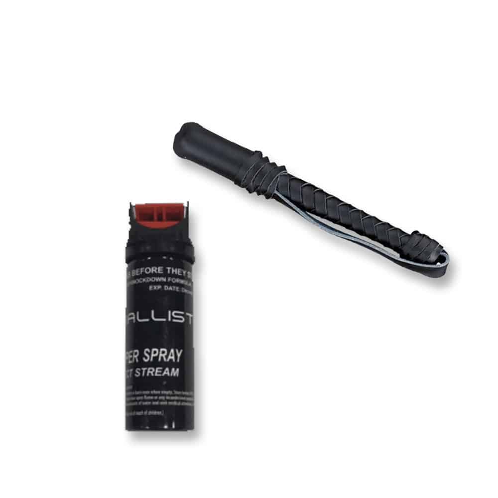 SELF DEFENSE 14OZ LEATHER BILLY  WITH HAND STRAP COMBO