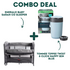 Emerald Baby Sarah Co Sleeper Camp Cot + Tommee Tippee Twist & Click Nappy Bin - Combo Deal