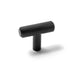 Steel Barrel Knob, Knurled, Black, 38mm