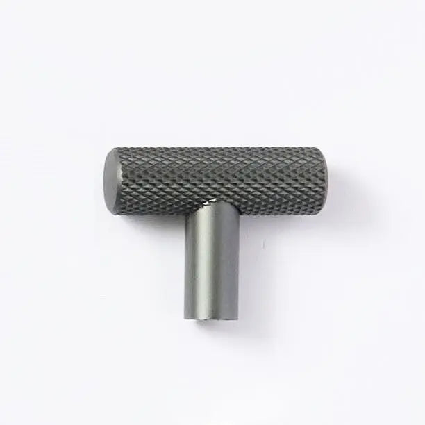 Steel Barrel Knob, Knurled, Pearl Grey, 38mm