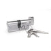 Cylinder (Euro) Lock, Thumb Lock, Chrome Plated