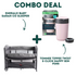 Emerald Baby Sarah Co Sleeper Camp Cot + Tommee Tippee Twist & Click Nappy Bin - Combo Deal
