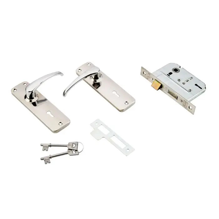 Yale 3 Lever Lock Set, Chrome Plated