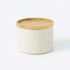 Canister, Metal, Ivory, Bamboo Lid