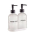 Soap & Lotion Dispenser, Glass, 2 Pieces