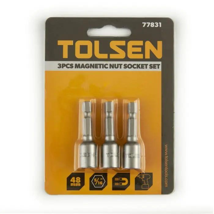 Tolsen Magnetic Nut Socket Set, 3 Pieces
