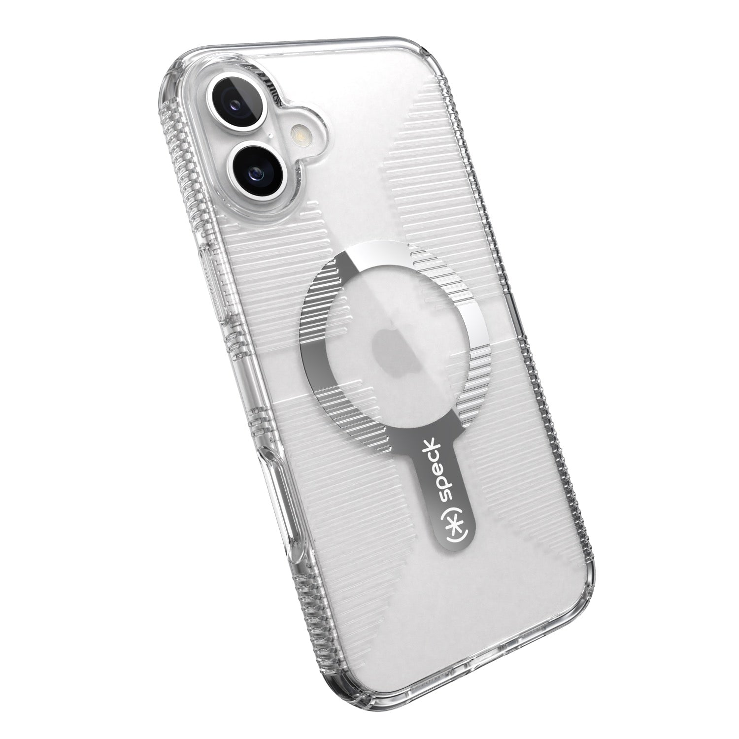Speck Gemshell Grip MagSafe Case - Apple iPhone 16 Plus - Clear & Chrome