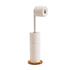 Toilet Roll Holder, Bamboo Base, Light Grey