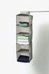 Hanging Organiser, Non-Woven, 5 Tier, Grey, 1000mm x 300mm x 300mm