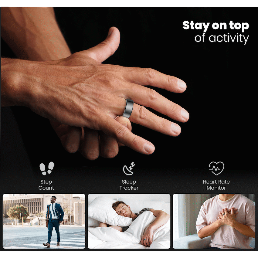 Volkano Ring Series Smart Ring With Charge Case - 18.3mm