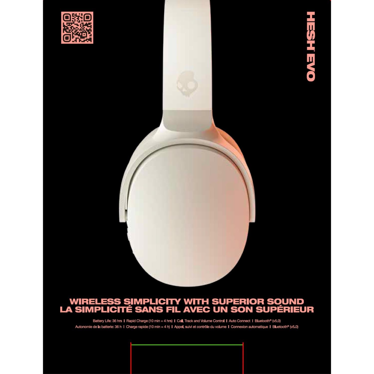 Skullcandy Hesh® Evo Wireless Headphones - Bone/Orange