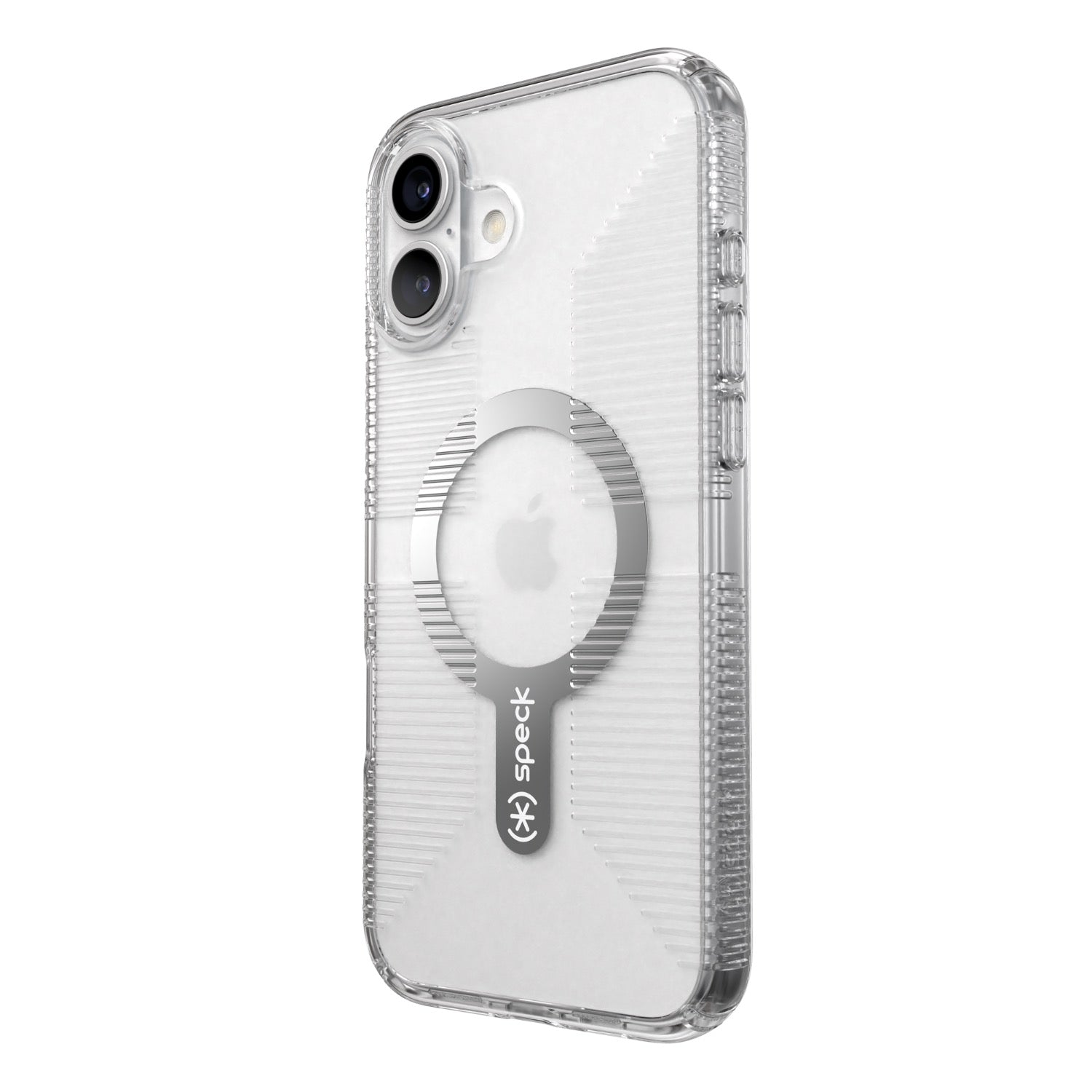 Speck Gemshell Grip MagSafe Case - Apple iPhone 16 Plus - Clear & Chrome