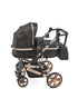 Emerald 2 in 1 Black N Gold Plus Nappy Bag + Carrera 360 Car Seat