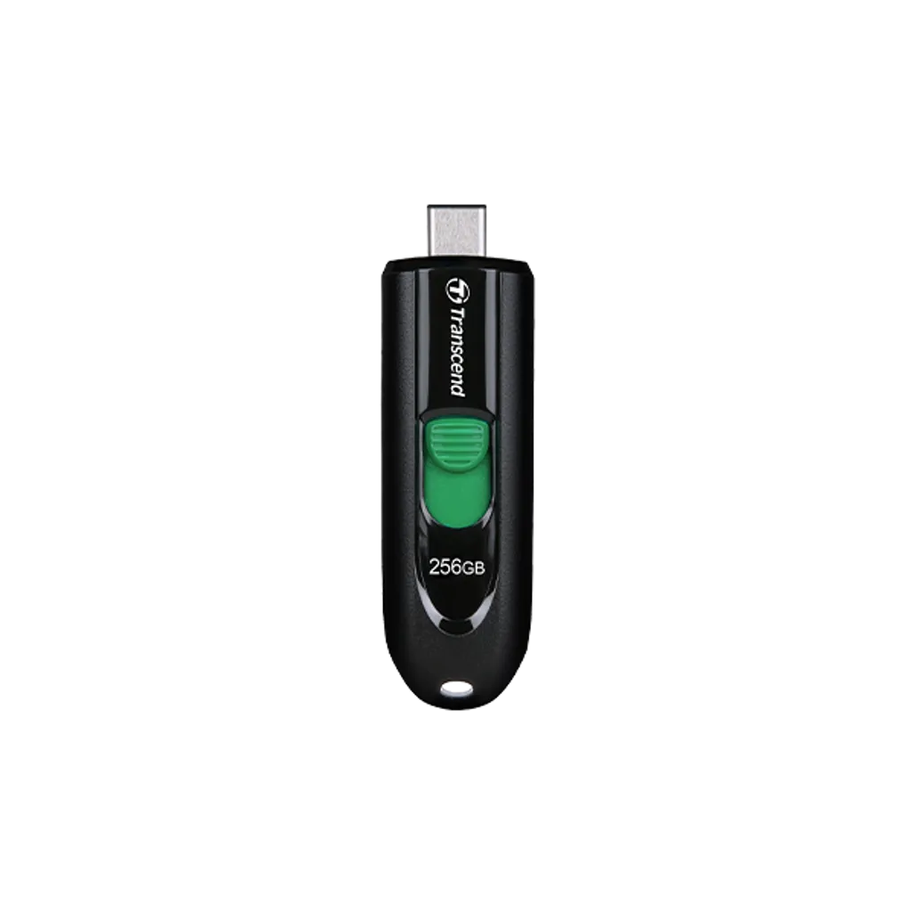 TRANSCEND 256GB JF790C USB C (5Gpbs) CAPLESS FLASH DRIVE - BLACK AND GREEN