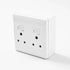 Switched Socket, 2 x 3Pin, & Extension Box, PVC, 4x4