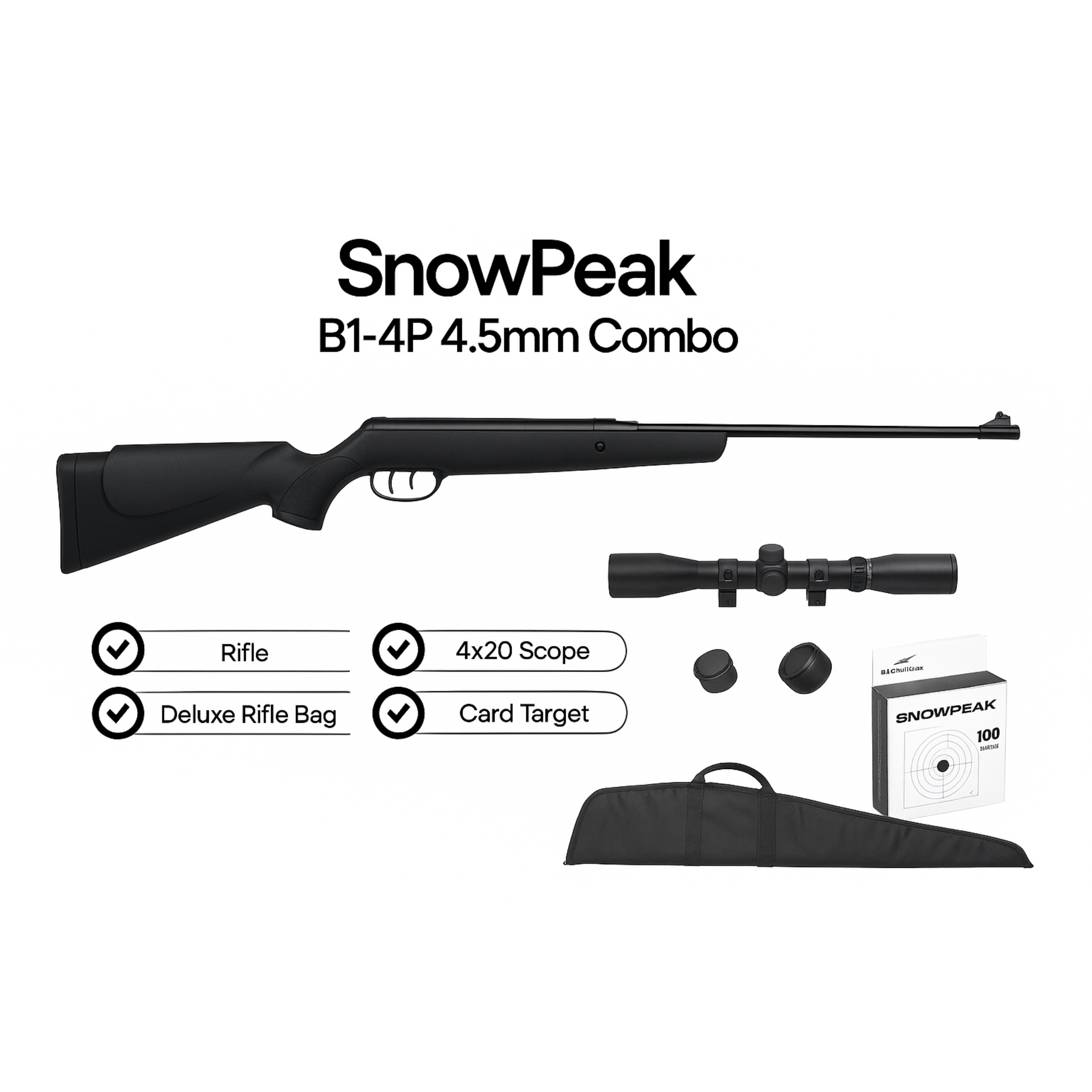 Snowpeak B1-4 Air Rifle Combo (Break Barrel|1|550 FPS|15J|99cm|3.2kg|4.5mm) - GSA