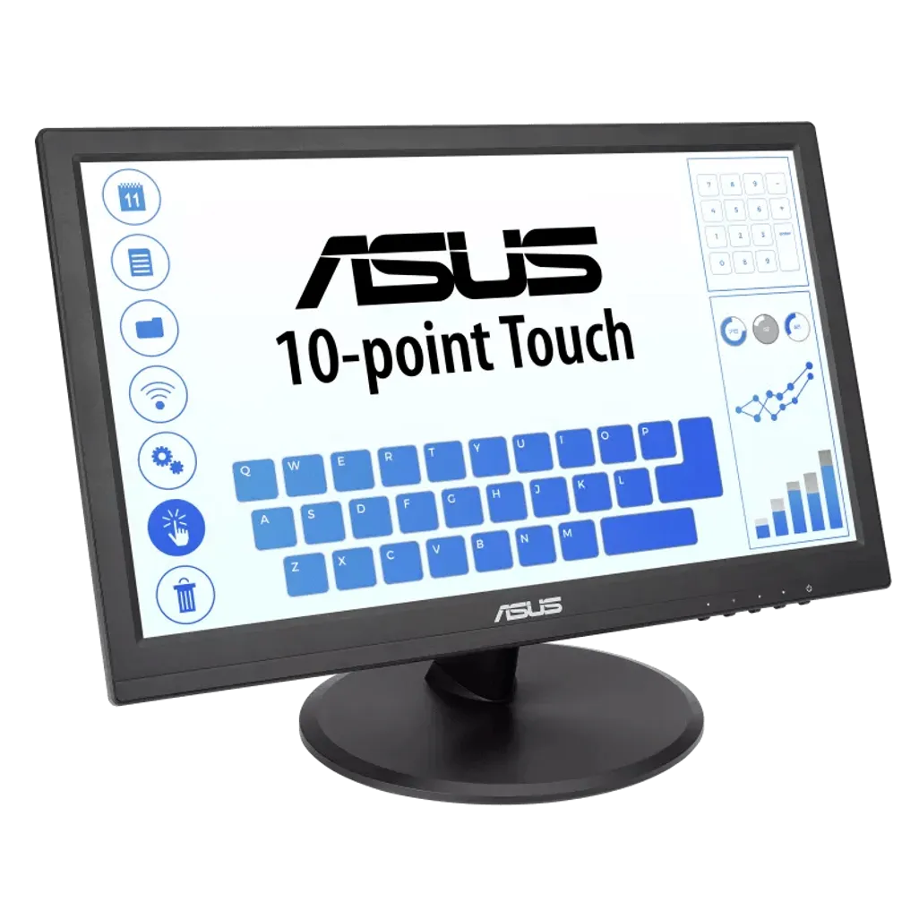 ASUS VT168HR Touch Monitor - 15.6'' (1366x768); 10-point Touch; HDMI; Flicker free; Low Blue Light; Wall-mountable; Eye care