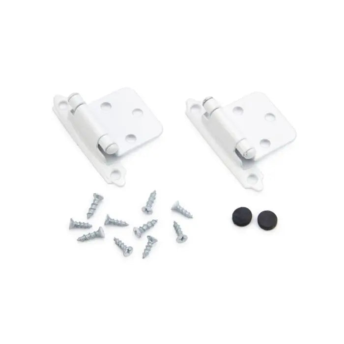 3 Knuckle, Spring Hinge, White, 2 Pieces