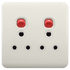 Lear G-F2000 Socket Double Dedicated 100x100 White LESD4D/F