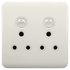 Lear G-F2000 Socket Double 100x100 White LESD4W/F