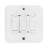 Crabtreee Classic Switch Industrial Three Lever One-Way 20A Steel 75x75 White 7375P