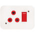Crabtree Classic Socket Industrial Single 16A Dedicated Steel 119x83 Red 7390/D
